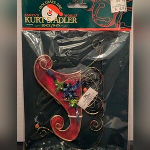 Vintage Kurt Adler Glitter Santas World Christmas Ornament W375 New